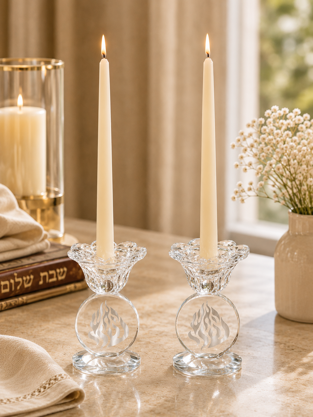 Bougeoirs flamme - lot de 2