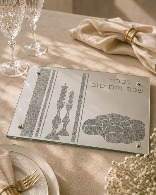 Plateau de Shabbat rectangulaire rivka argent