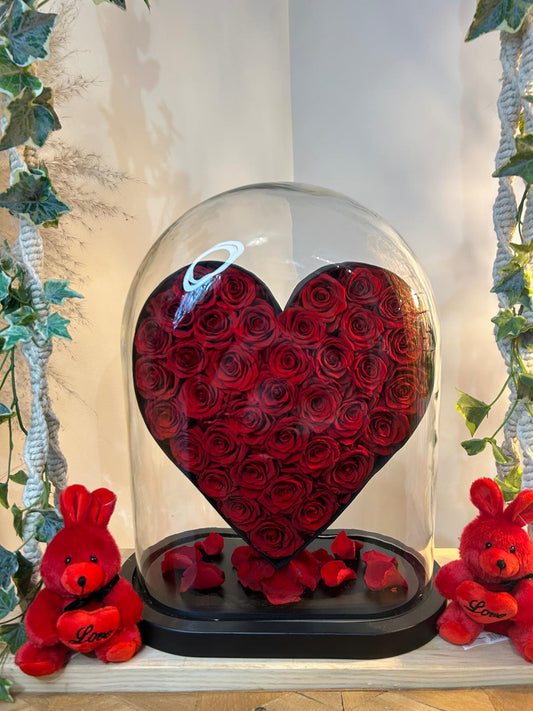 Cœur en roses éternelles